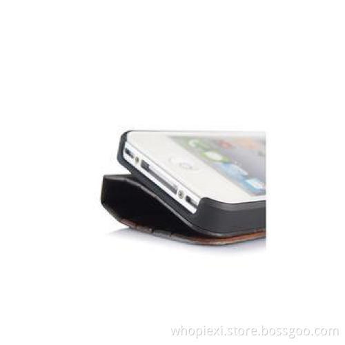 Anti Radiation Wood and Real Leather Cell Phone Case , Univ